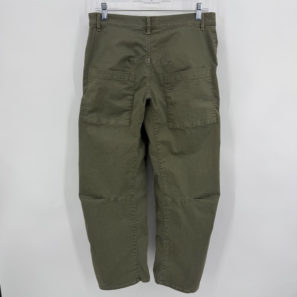 Nili Lotan Emerson Barrel Leg Wide-Leg Crop Pants Loden Green Size 6 - Picture 6 of 10